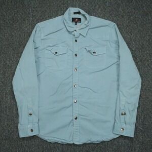 Gramicci Shirt Mens Large Blue Snap Freedom Long Sleeve Shacket VTG